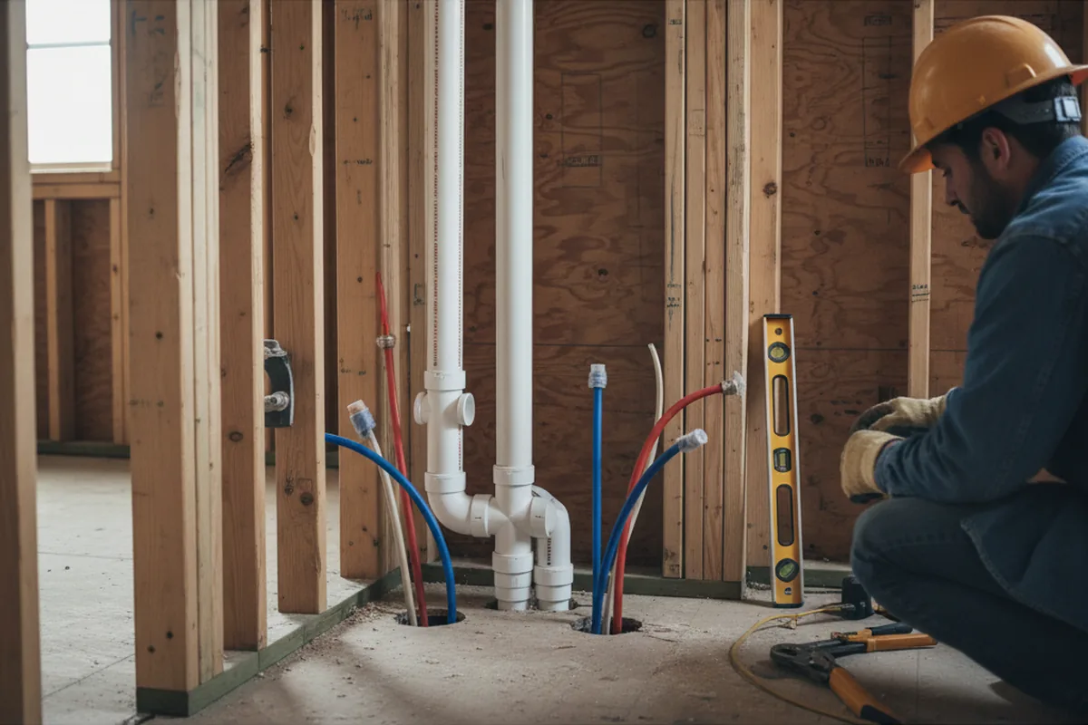 Drain and supply rough-in during Drain Cleaning in New Providence